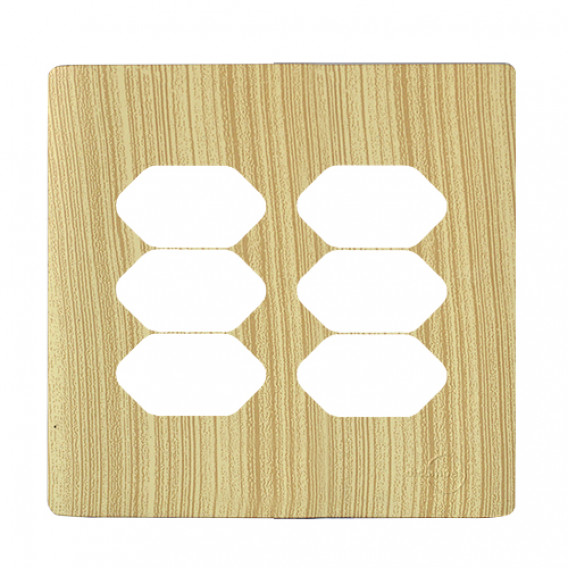 Placa p/ 6 Tomadas 4x4 -Novara Maple