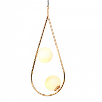 PENDENTE LA VILLE 26X61CM VIDRO E METAL FOSCO E DOURADO