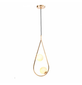 PENDENTE LA VILLE 26X61CM VIDRO E METAL FOSCO E DOURADO