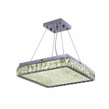 PENDENTE LED AMEERAH QUADRADO 8X50X50CM CRISTAL CROMADO