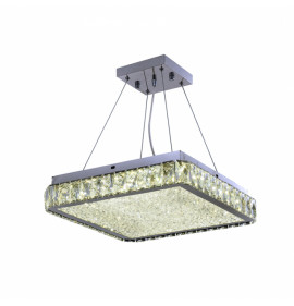 PENDENTE LED AMEERAH QUADRADO 8X50X50CM CRISTAL CROMADO