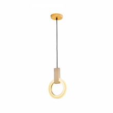 PENDENTE LED OLSON 20X30CM ACRÍLICO, MADEIRA E METAL DOURADO