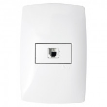 Conjunto Tomada RJ11 2 FIOS (Telefone) 4x2 - HOME BRANCA