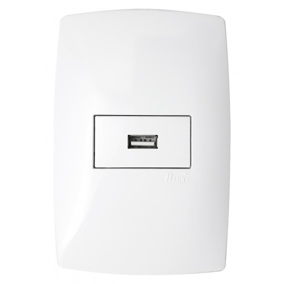 Conjunto Tomada USB 2A 4x2 - HOME BRANCA
