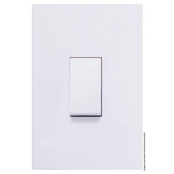 Conjunto Interruptor Simples Vertical 4x2 - RECTA BRANCO GLOSS