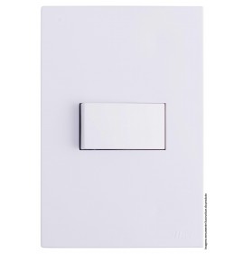 Conjunto Interruptor Simples Horizontal 4x2 - RECTA BRANCO GLOSS