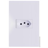 Conjunto Tomada 10a Horizontal 4x2 - RECTA BRANCO GLOSS