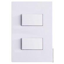 Conjunto Interruptor Duplo Simples Separado 4x2 - RECTA BRANCO GLOSS