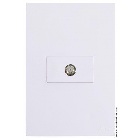 Conjunto Coaxial TV Horizontal 4x2 - RECTA BRANCO GLOSS