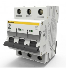 Disjuntor Tripolar Curva C 50A DIN - ENERBRAS