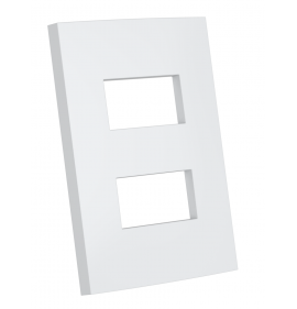 PLACA P/ 2 MODULOS SEPARADOS HORIZONTAL SEM SUPORTE 4X2 - ENERBRAS DUBAI BRANCO 