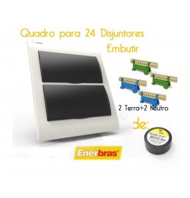 Quadro Disjuntores P/ 36 Enerbras + 2 Barramentos 1 Neutro + 1 Terra - Enerbras 