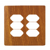 Placa p/ 6 Tomadas x4 -Novara Cumaru
