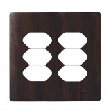 Placa p/ 6 Tomadas 4x4 -Novara Tabaco