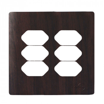 Placa p/ 6 Tomadas 4x4 -Novara Tabaco Placa p/ 6 Tomadas 4x4 -Novara Tabaco