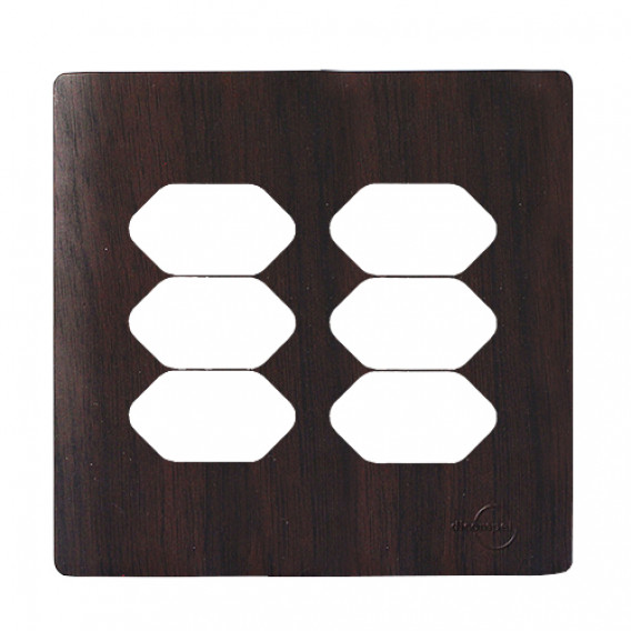 Placa p/ 6 Tomadas 4x4 -Novara Tabaco Placa p/ 6 Tomadas 4x4 -Novara Tabaco