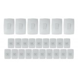 Kit 19 Tomadas 10A + 6 Interruptores Simples - (HOME BRANCA)