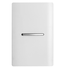 Conjunto Interruptor Simples Horizontal 4x2 - Novara Branco Brilhante Cromado