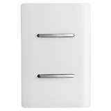 Conjunto Interruptor Duplo Simples 4x2 - Novara Branco Brilhante Cromado