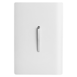 Conjunto Interruptor Simples Vertical 4x2 - Novara Branco Brilhante Cromado