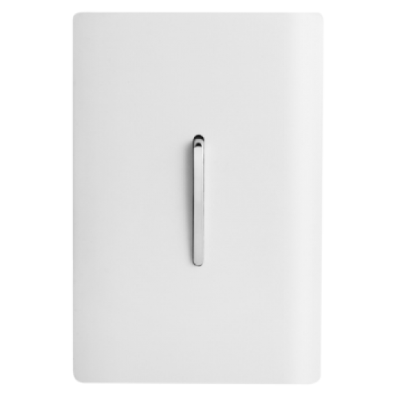 Conjunto Interruptor Simples Vertical 4x2 - Novara Branco Brilhante Cromado