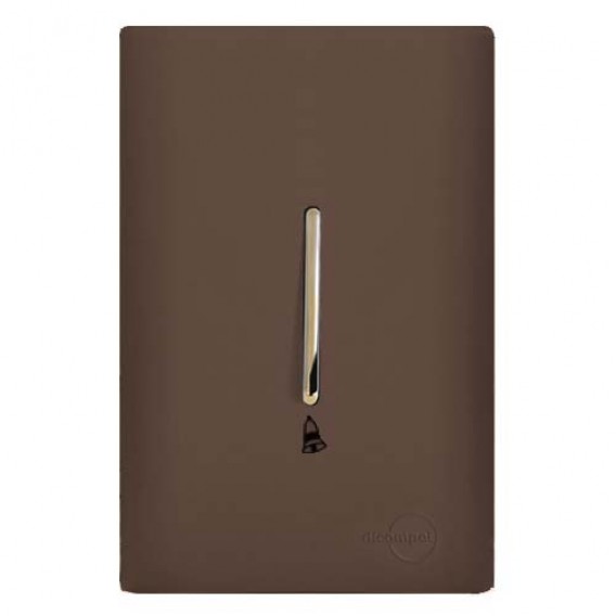 Conjunto Interruptor Pulsador de Campainha 4x2 - Novara Marrom Fosco Gold Conjunto Interruptor Pulsador de Campainha 4x2 - Novara Marrom Fosco Gold