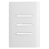 Placa P/ 3 Interruptores 4x2 Com Suporte - Novara Branco