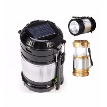 Lampada Solar Led De Bateria Recarregável Retrátil Dourada